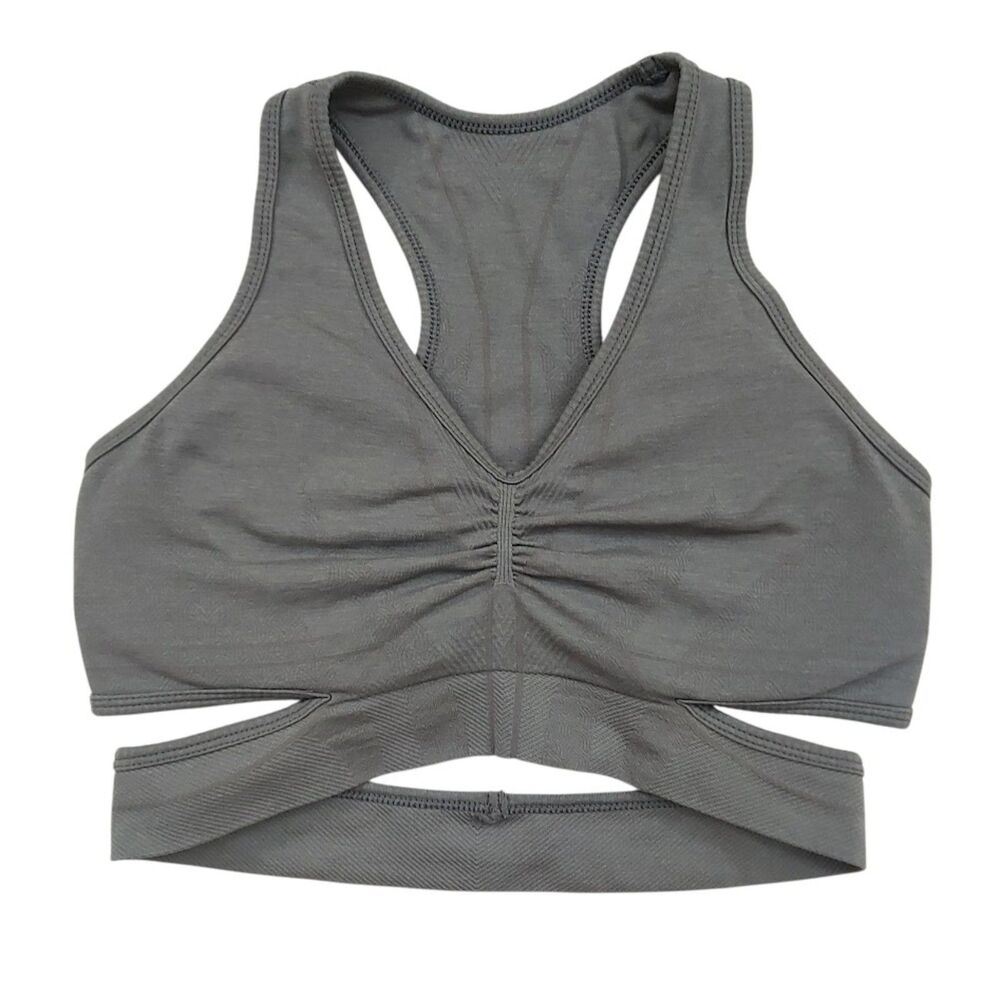 Alphalete Womens S/M Gray Stratus Sports Bra Padded Medium-High Support Gym